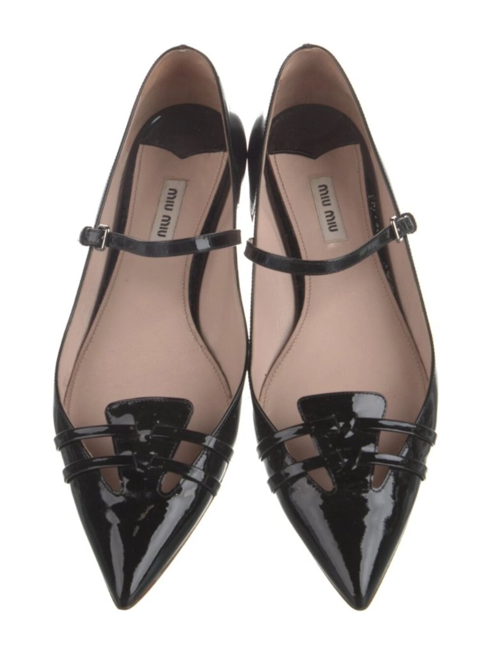Miu Miu | Patent Leather Mary Jane Ballet Flats Shoes - Black - Size 40